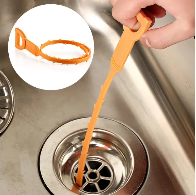 Sink Pipe Drain Cleaner Plastic Hook Hair Remover Sink Shower Bath Cleaner  tool