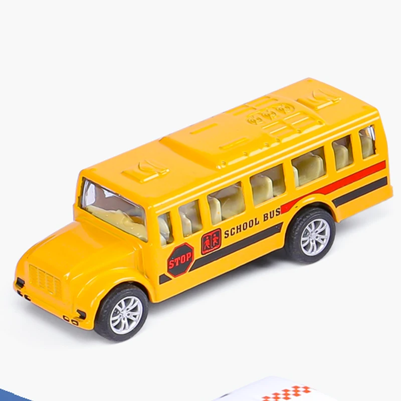 Simulation Diecast Metal Alloy Bus Pull-Back Toy Car Model