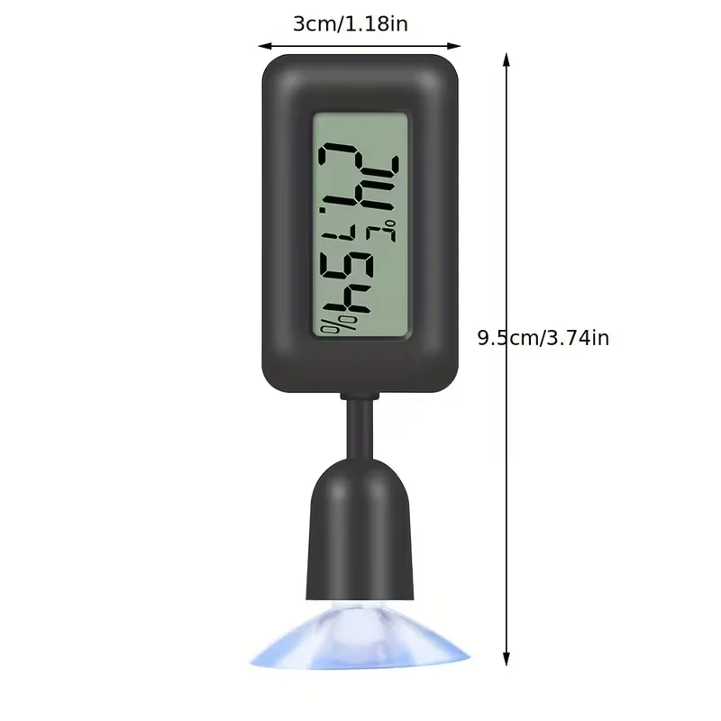 360° Rotatable Household Reptile Pet Tank Digital Short Plastic Mini LCD Thermo Thermometer Hygrometer