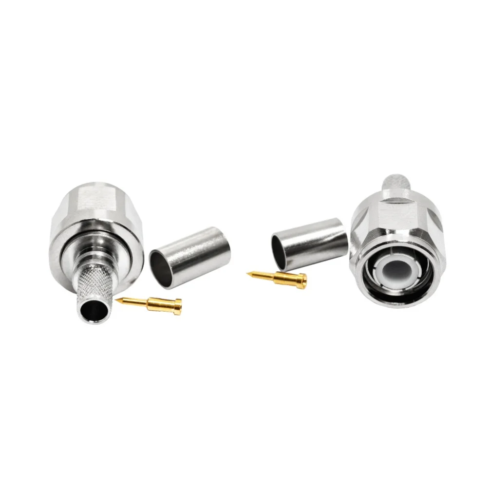 EZ-400-TNC Style TNC Male Plug Straight Non Solder EZ Connector for LMR240 RG8X Coaxial Cable