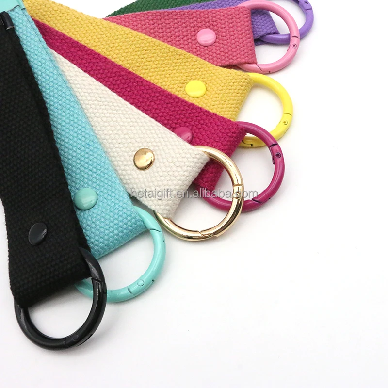 DIY Strap Tags Fabric Key Fob Patch Keyring South Korea Canvas Keychain