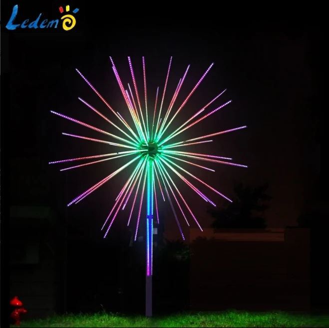 Customization LED Firework Light Waterproof IP65 Outdoor Landscape Dynamic Animate Effect Garden Street Backyard Decoration