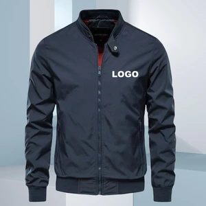 2026 Fashion Streetwear Zip Pocket Bomber Jacket Men logo Customize Windbreaker Men Jacket High Quality Men's Coats