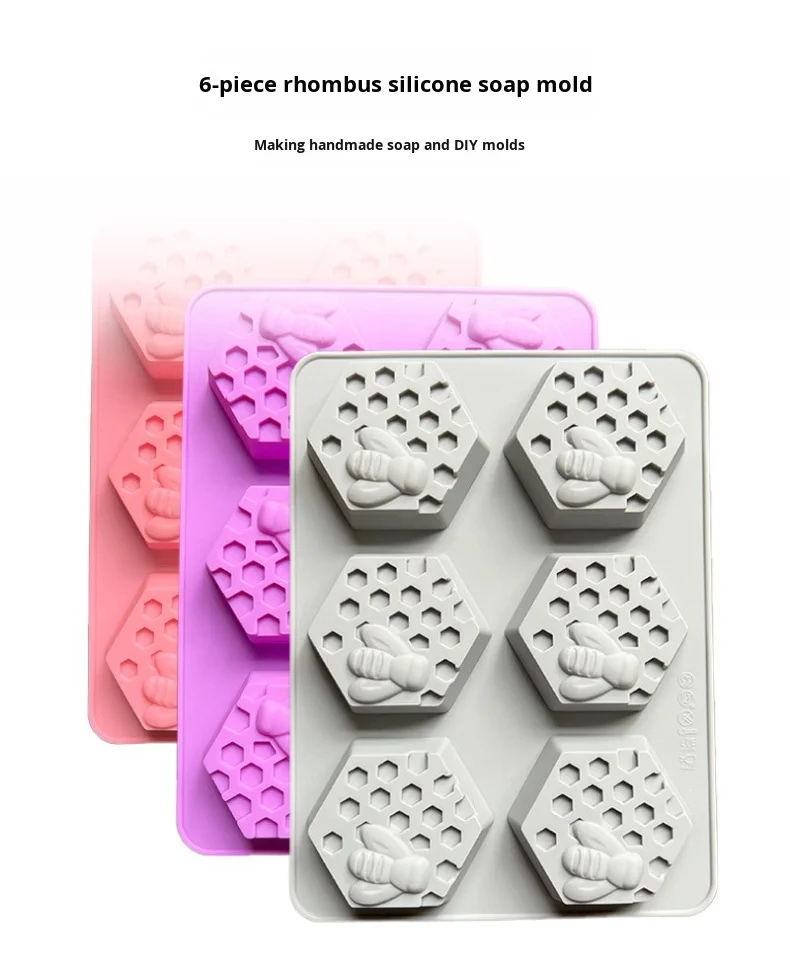 Hot-Selling 6-Grid Silicone Honeycomb Mold Hexagonal DIY Baking Tools for Cake and Soap for Creative DIY Kitting manufacture