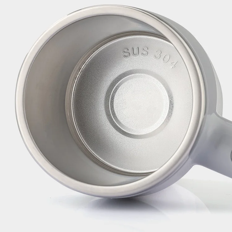 Custom Logo Automatic Magnetic Self Stirring Coffee Cup Stainless Steel Mixing Mug With Handle