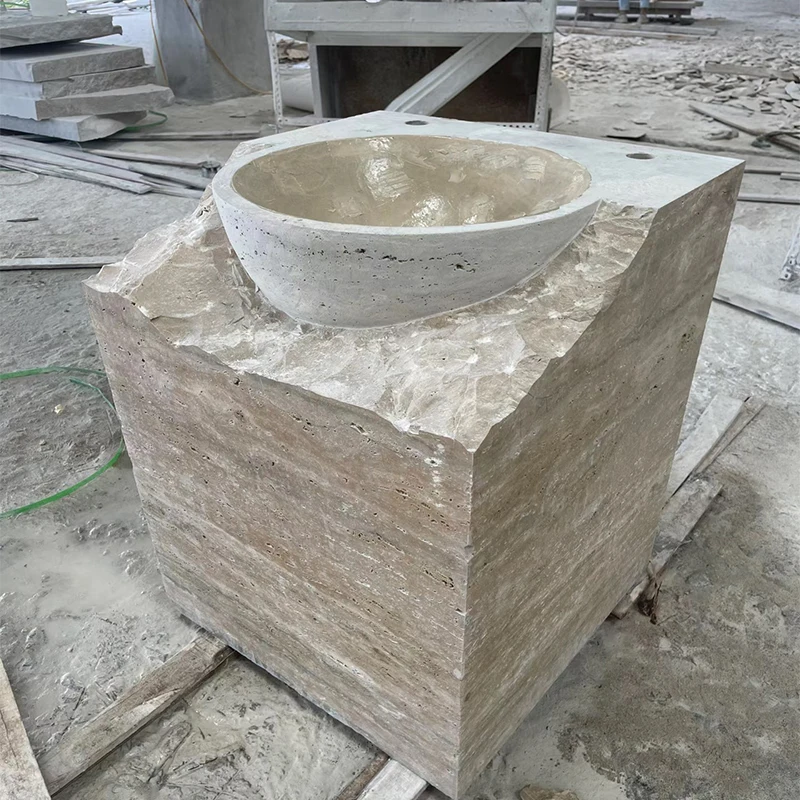 product modern natural stone travertine hand washing sink honed lime stone washbasin for bathroom toilet and kitchen for villas-3