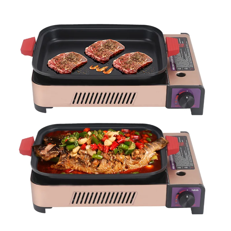 Portable Mini Outdoor Electric Stove Dualpurpose Camping Burner Oil Frying And Baking Dual