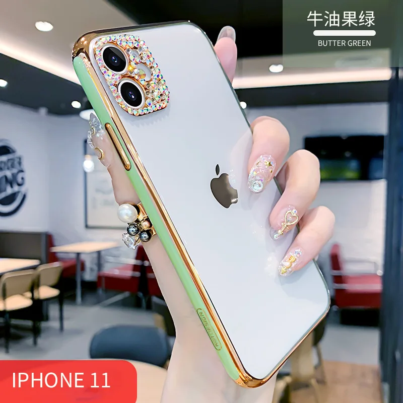 Capa Transparente De Câmera Para Iphone 11 7,Proteção De Câmera  Transparente De Brilho,Com Diamantes,Lateral Tpu Personalizado,Capa De  Celular Dura,Para Iphone 11 7 - Buy Eco Friendly Biodegradável Reciclado  Barato Oem Acessórios Do