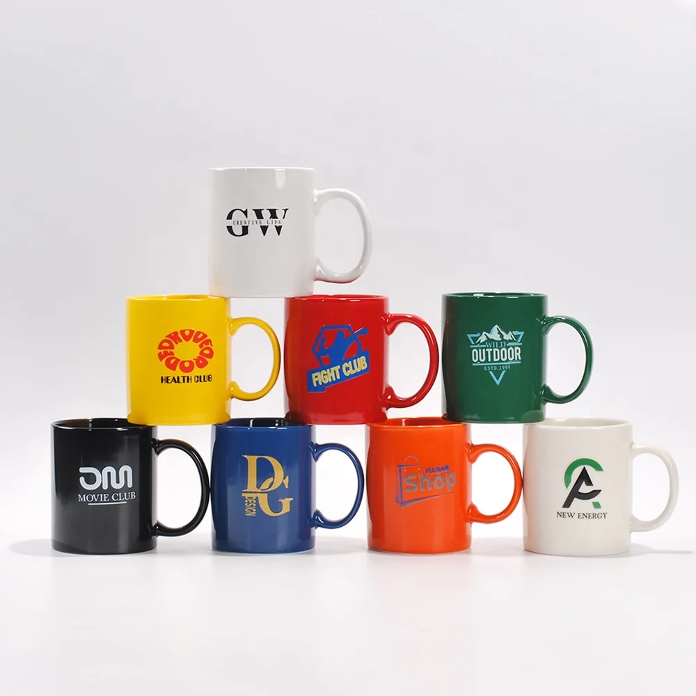Wholesale Customizable Logo Color Ceramic Coffee Milk Water Mugs for Promotional Gifts and Advertising in Various Shapes