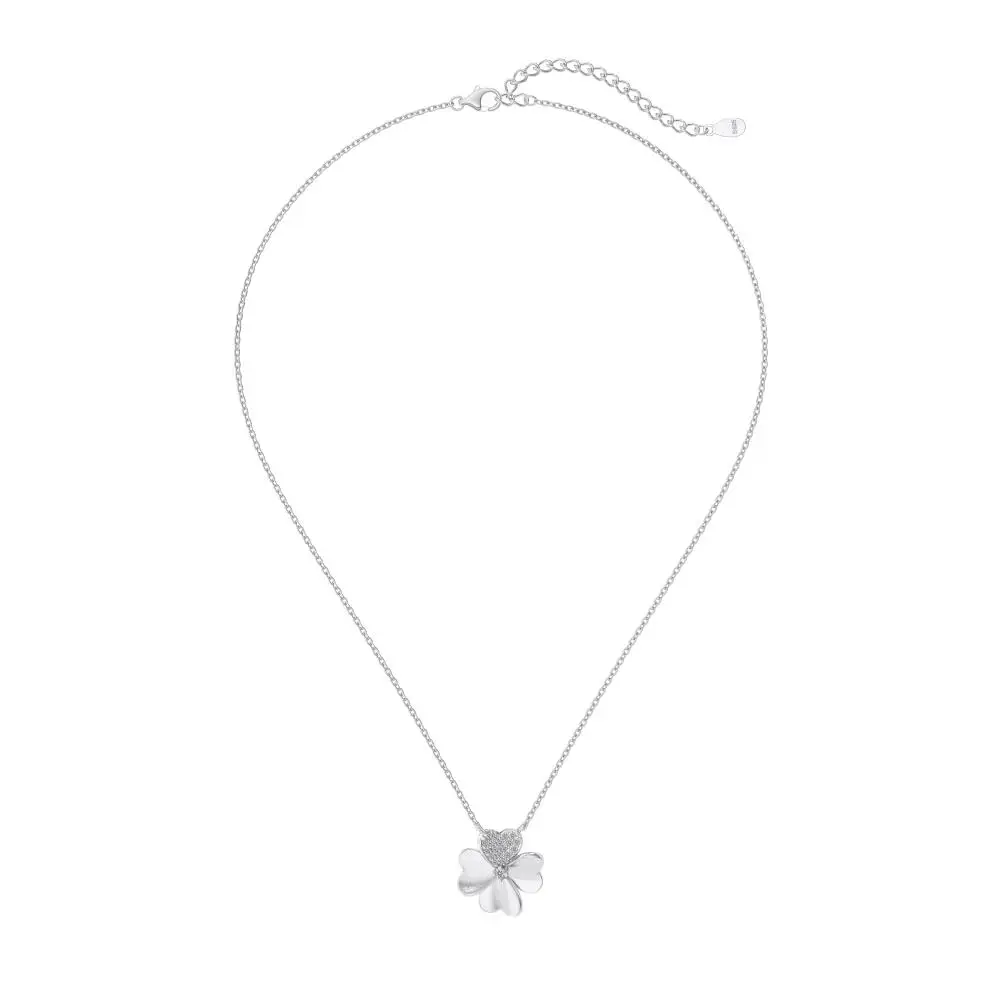 KAKODIY Lucky Four Leaf Clover 18K Gold Plated Zircon Jewelry 925 Sterling Silver Necklace detail 5