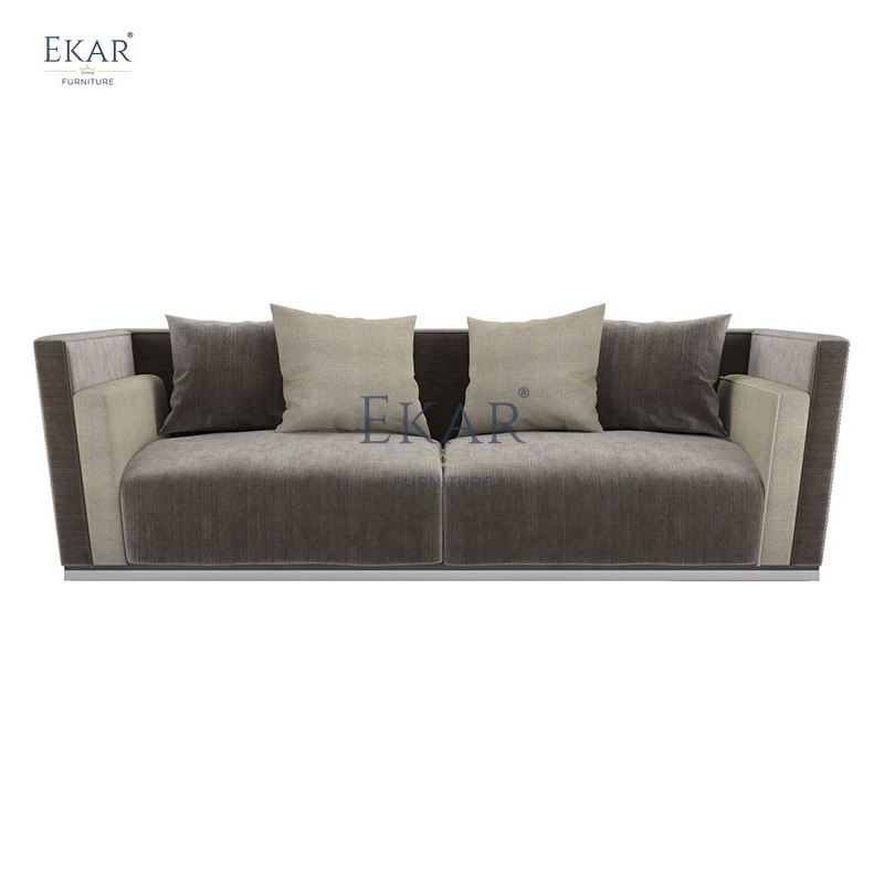 product modern european multi seater sofa luxurious comfort sleek wood velvet modular corner living room furniture hall three seat303-61