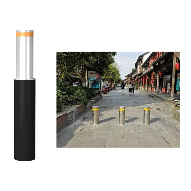 US Specific Stainless Steel Security Bollards Metal Parking Barrier with Anti-Theft Protection Features