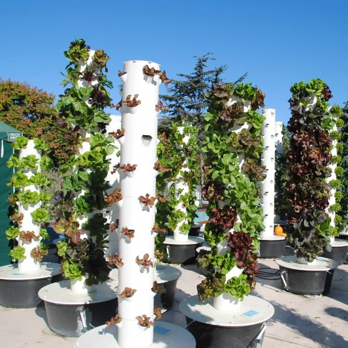 多層水耕タワー 水耕栽培タワー栽培キット、15階建て45穴水耕栽培
