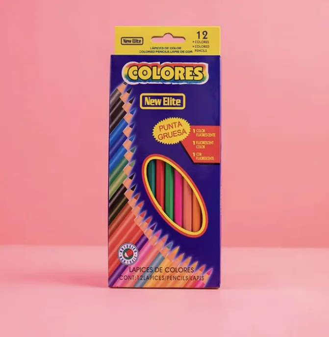Set di matite colorate multicolore di alta qualità all'ingrosso, atossiche ed ecocompatibili, ideali per disegnare su legno con i bambini._voghion.com