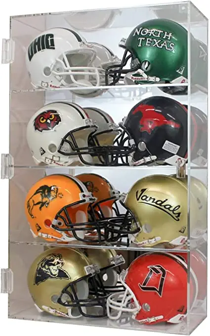 Large Pocket Pro Mini Helmet Display Case Cabinet Football NFL 