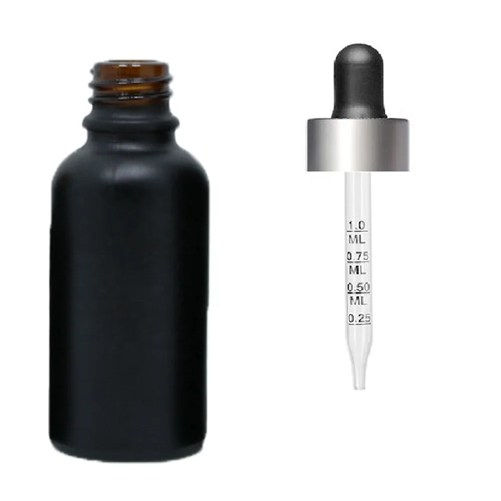 Frosted Black Glass Dropper Bottle Essential Oils 1Ml To 100Ml Matte Glass Dripper Portable Refillable Travel Bottle