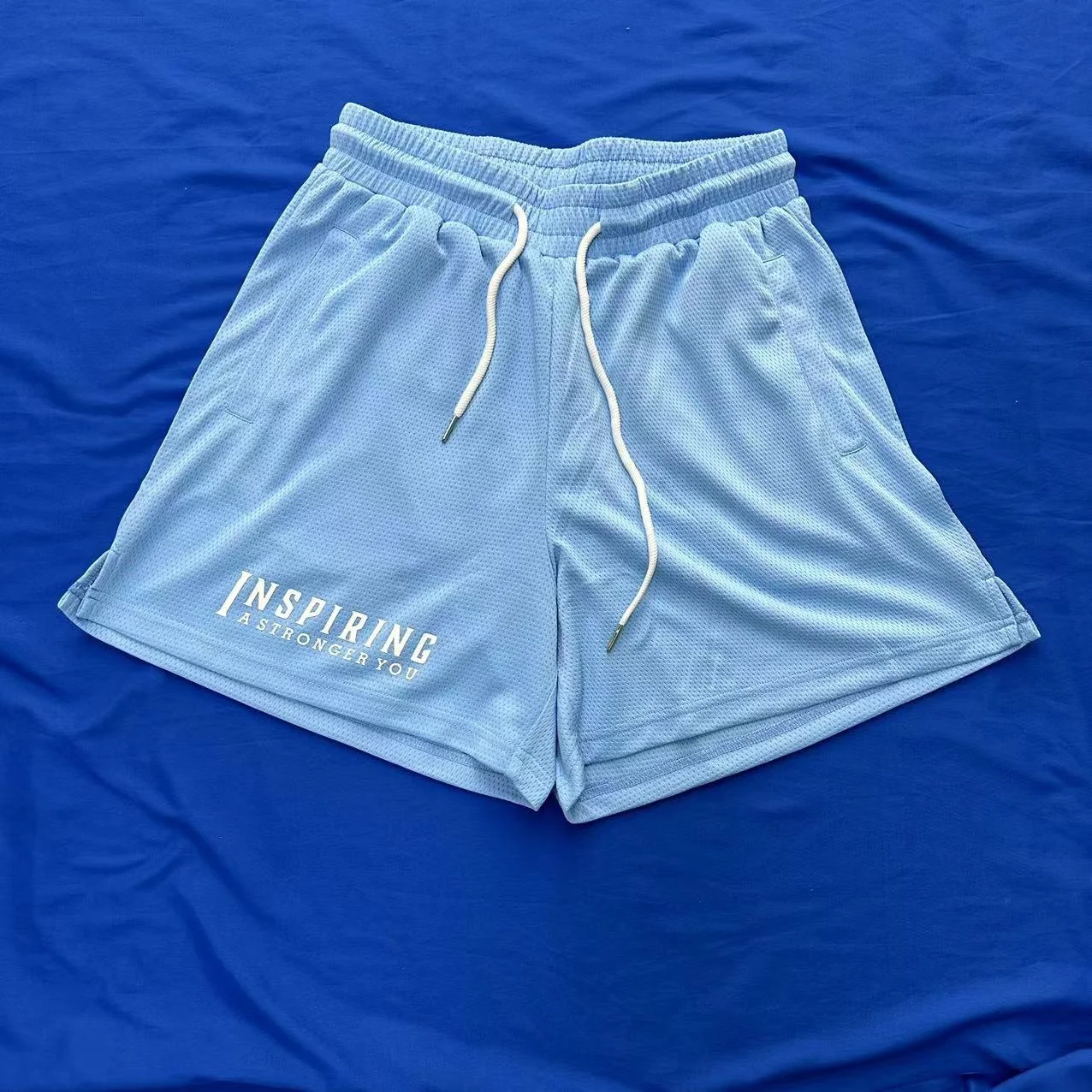 custom mesh double layer slim fit sublimation training lifting shorts for men with your own logo