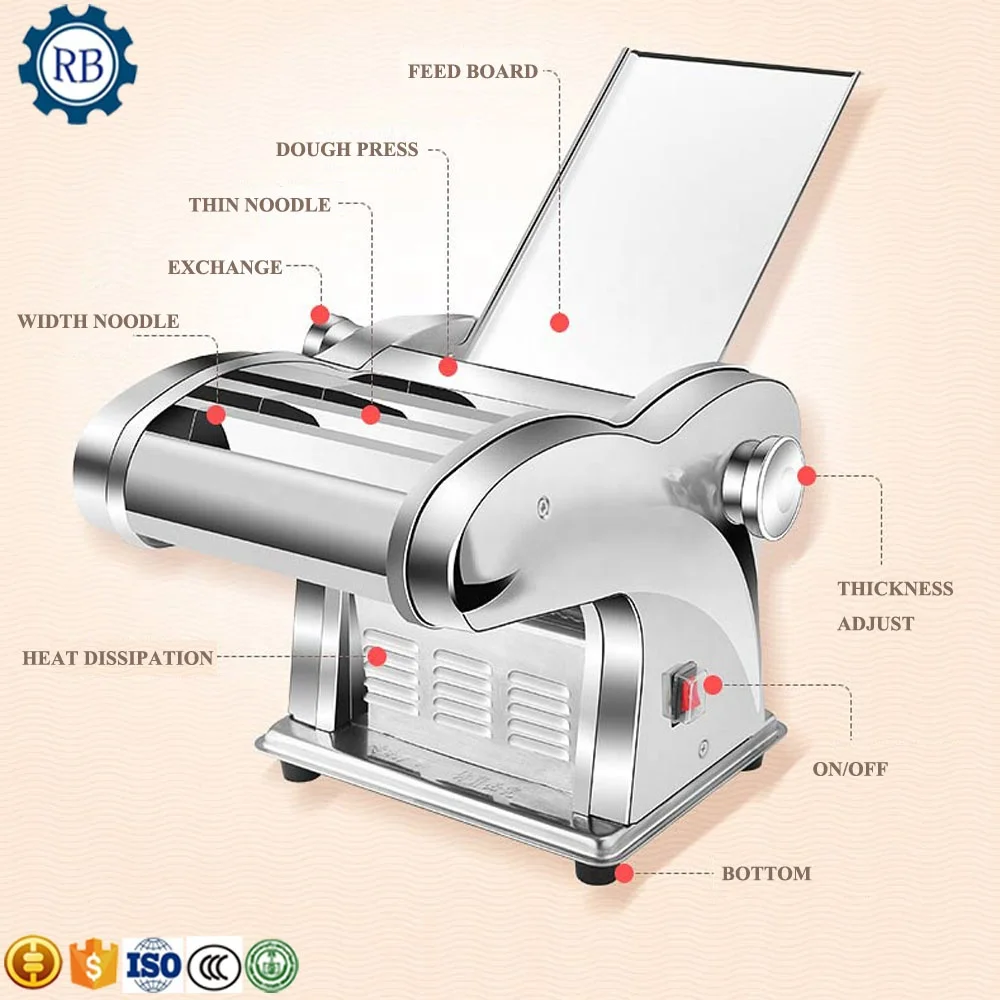 6kg Noodle Press Machine Electric Dough Sheeter for Dumpling Pasta Machine Noodle Process Machinery Multifunction Cereal Noodles - Image 5