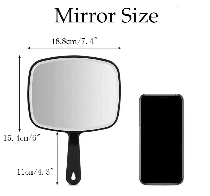 Wholesale Custom logo Large Handheld Makeup Mirror Square Plastic Personalized Pattern Private Pocket Hand Mirror Hot Sales