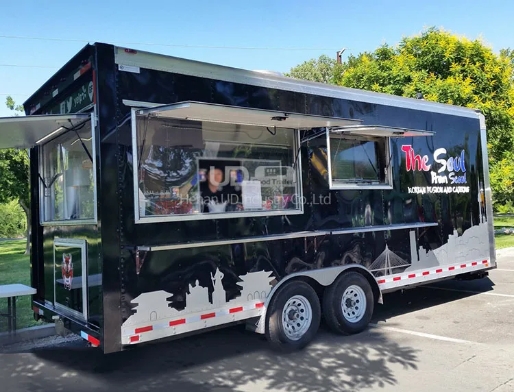 Durable Concession Trailer Fully Equipped Street Food Cart With Grills