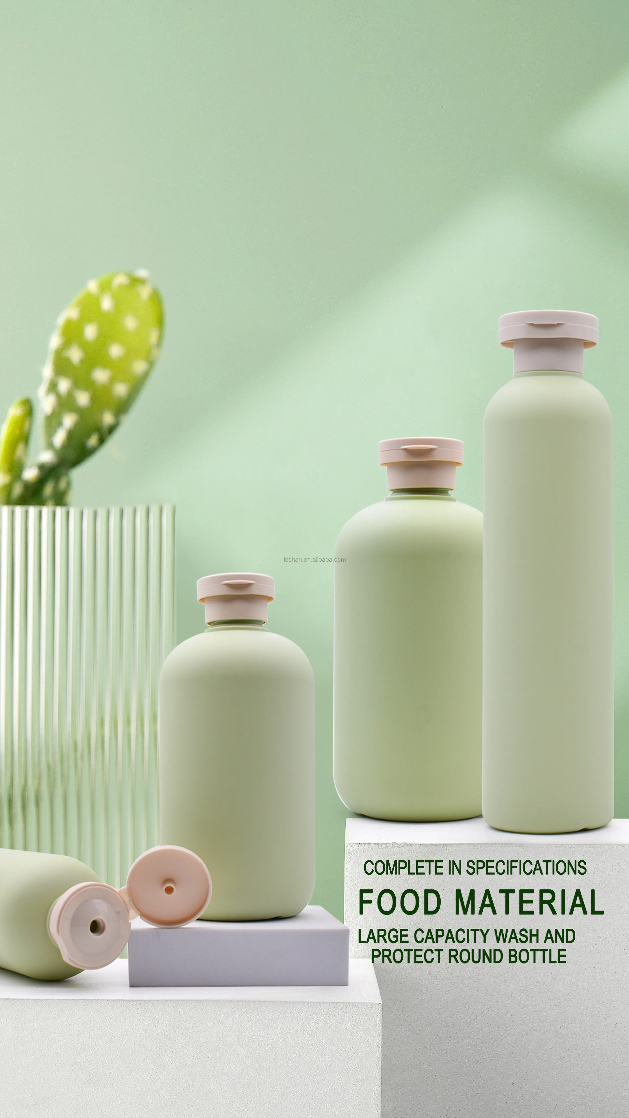 Wholesale Custom Green 200ml 250ml 300ml 400ml 500ml Empty Plastic Shampoo Bottles Conditioner