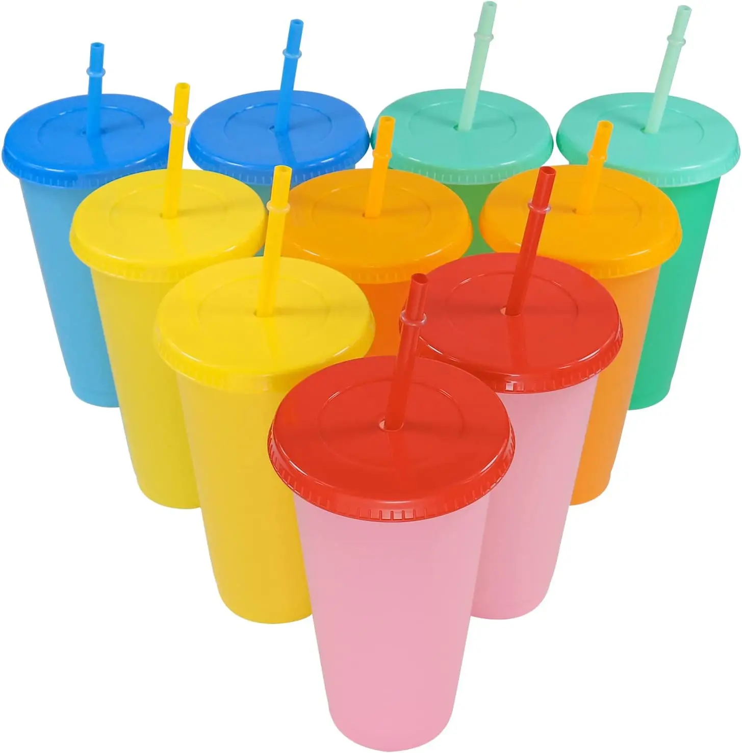 New Stock Colour Plastic Wholesale Drink Tumbler 24oz Plastic Cold Cups ...