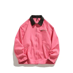 OEM & ODM ProductionFlloy Fashion Brand's Spring Retro American Work Jacket for Men Casual Stand Front