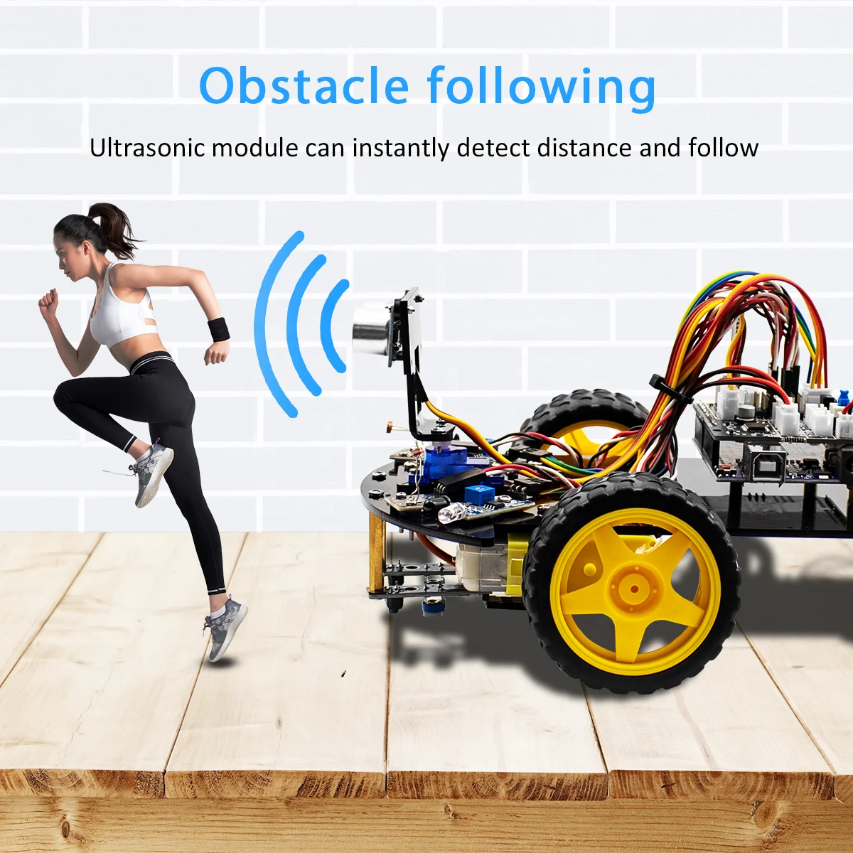 LAFVINスマートロボットカー2WDシャーシキットロボットSTEM用に
