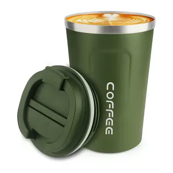 12oz Vacuum Insulated Travel Mug Leakproof Double Wall Stainless Steel Reusable Coffee Cup with Lid