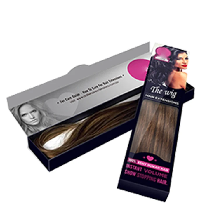 Custom Logo Human Braiding Hair Extension Packaging Box Luxury Virgin Weave  Wig Box Bundle Hair Packaging