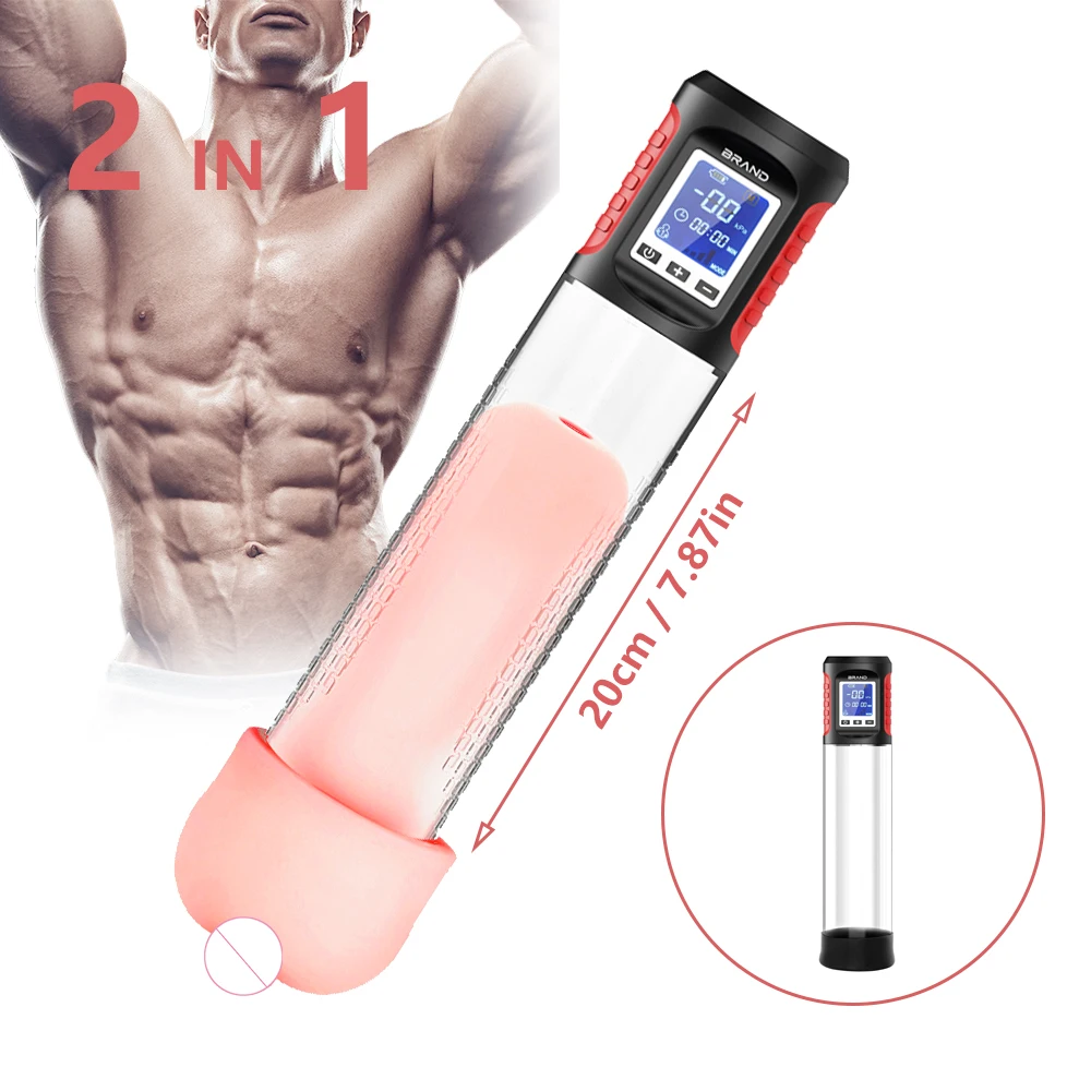 Wholesale 2 in 1 Male Masturbation Cup Penis Pump With Vagina Artificial Enlargement Erection Training Vibrator Sex Toys for Men From m.alibaba pic picture