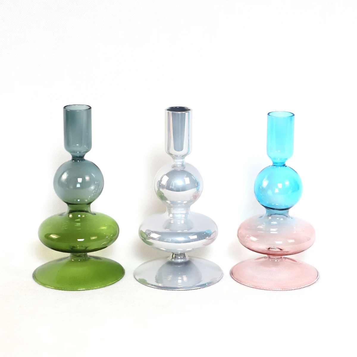 Cheap Wholesale Blown Colored Candle Holder Special Shape Luxury Custom Empty Glass Chinese Suppliers Accept OEM ODM