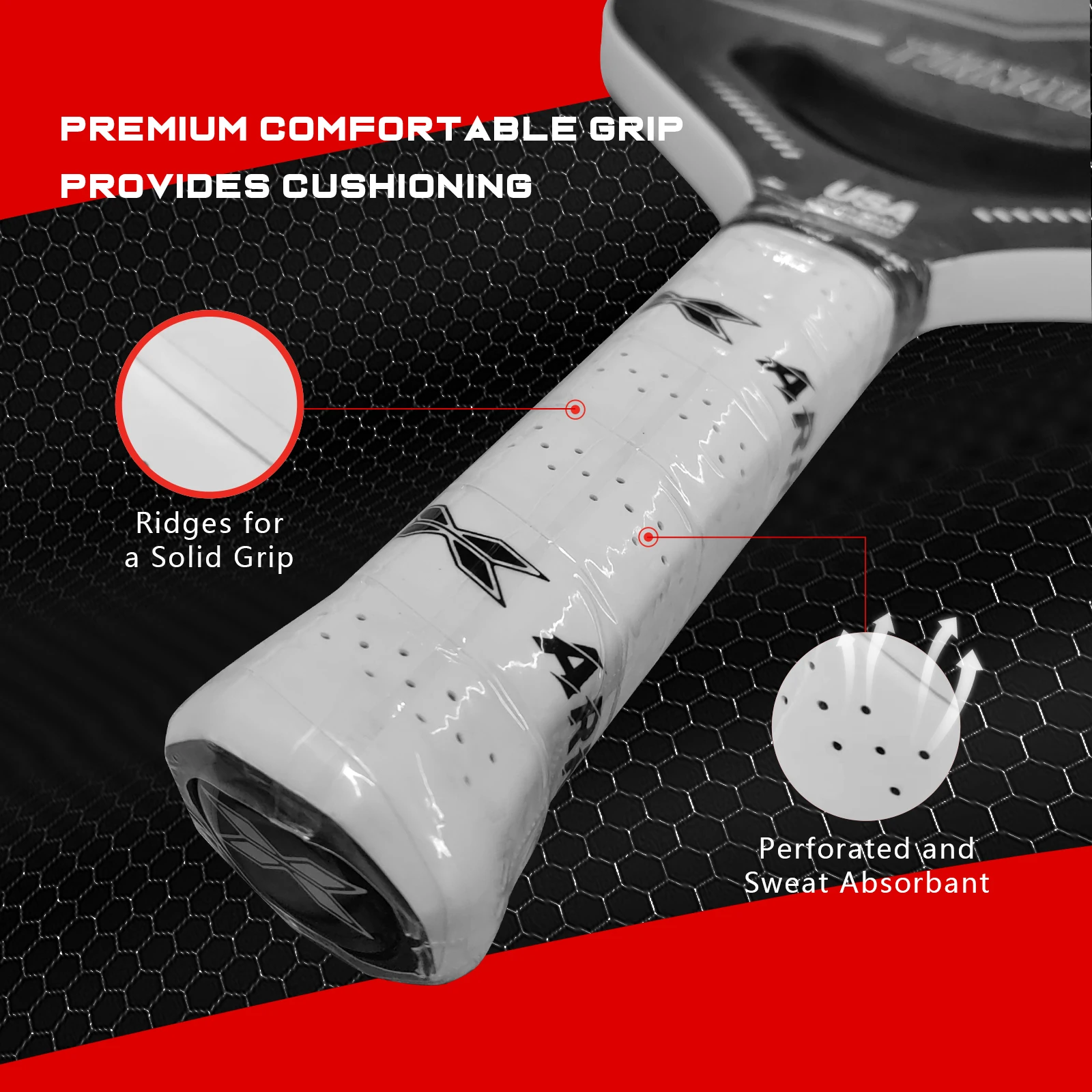 Arronax 3D 18kカーボンファイバー熱成形ピックルボールパドル