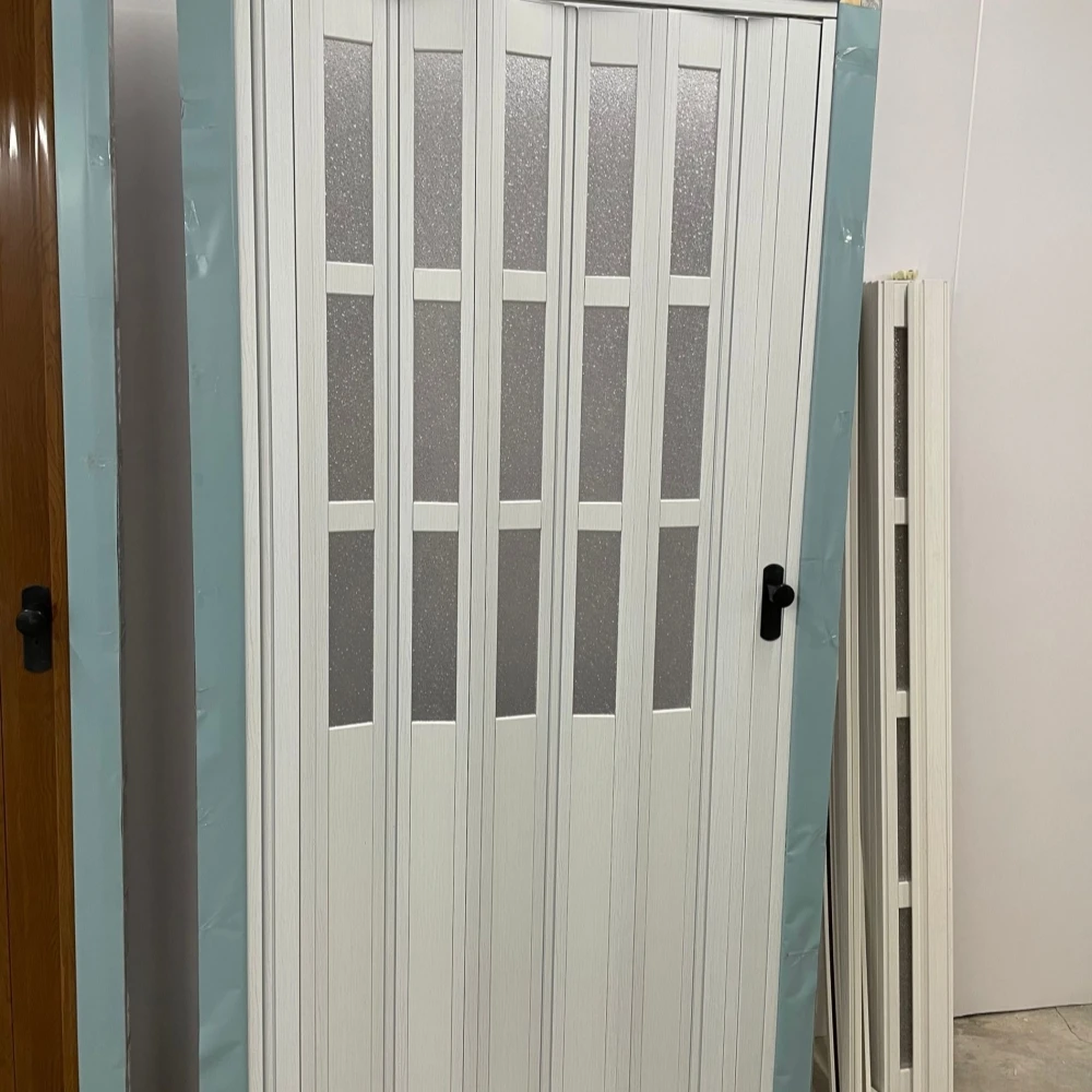 Indoor House Decoration PVC Folding Door 11 mm Thickness PVC Folding Door with Economic Price