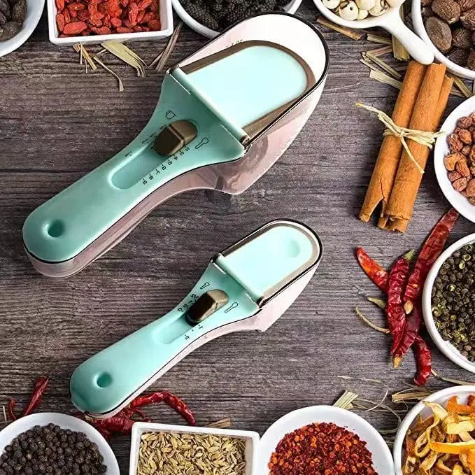 Kitchen Utensils Adjustable Measuring Spoons Sugar Scoop Flour Measuring Cup Baking Metering Scoop for Cake Baking Cooking