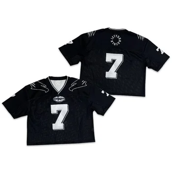 Custom Sublimation Youth Training Classic Retro Sports Football T Shirts V-neck Vintage Football Uniform