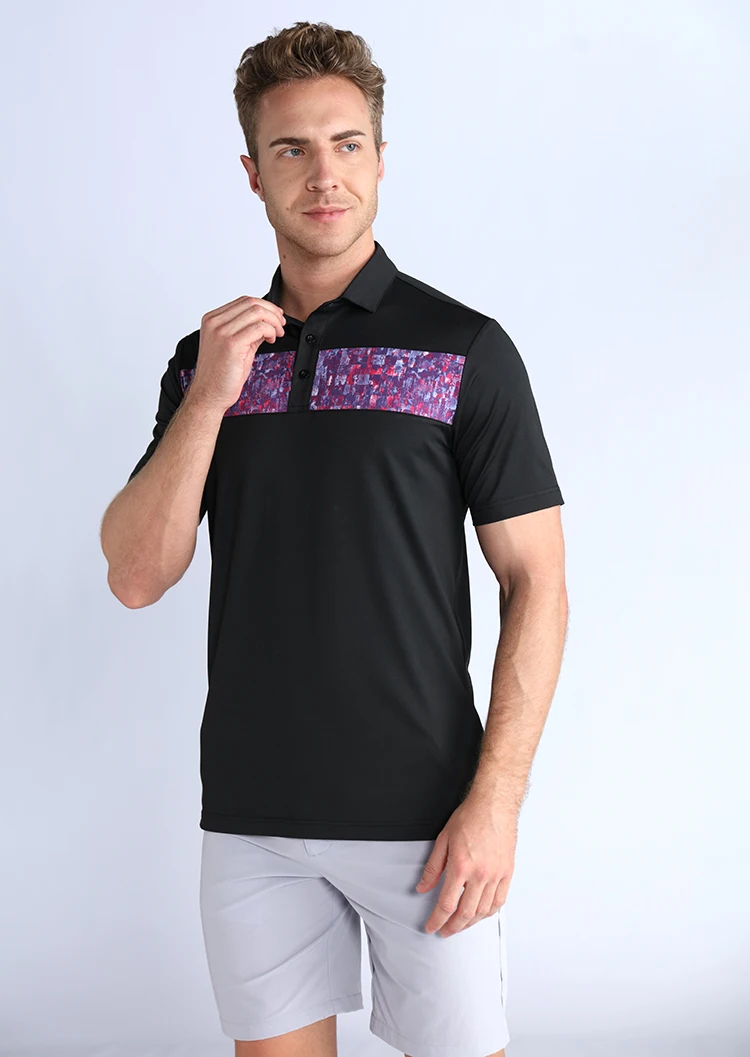 Design Pattern Print Classic Fit Four Way Stretch Moisture Wicking Upf 50+ Sun Protection Golf