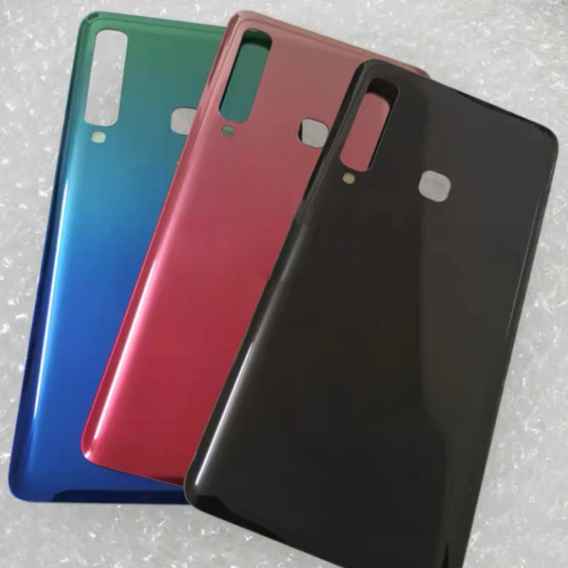 OEM Крышка батарейного отсека стеклянная задняя дверь корпус с клейкой синей, розовой, черной для Samsung Galaxy A9 2018 A920F