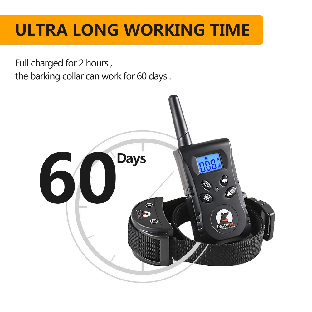 Гуманный PaiPaitek бесшовный звуковой сигнал Вибрация ошейник для дрессировки собак Вибрационный