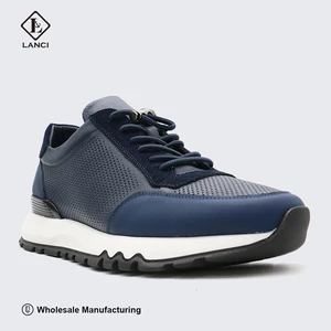 LANCI  Luxury Men's Sports Shoes Custom Made with Logo Pure Leather High Style Waterproof and Breathable Features Sports Shoes