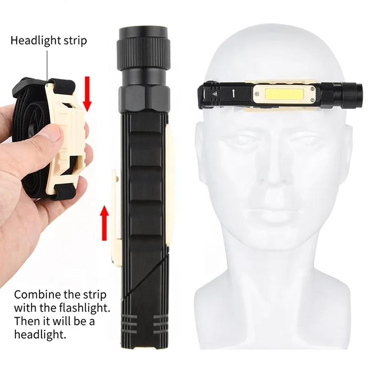 USB Rechargeable COB Led Work Light with Magnet Could 360 Degree Rotate the Lamp Holder Can Rotate 90 Degrees