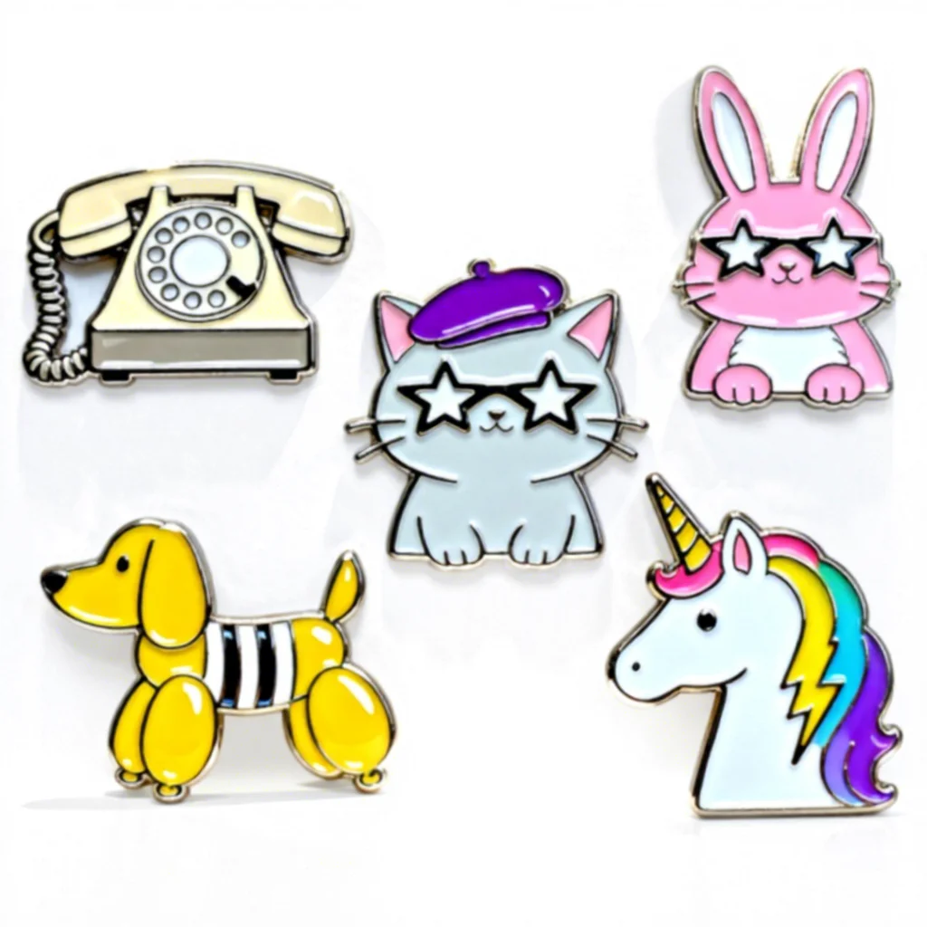 Gratis Ontwerp Aangepast Persoonlijk Logo Metalen Enamele Spelden Gieting UV-afdruk Leuke Cartoon Dieren Broche Kleding Revers Speldjes