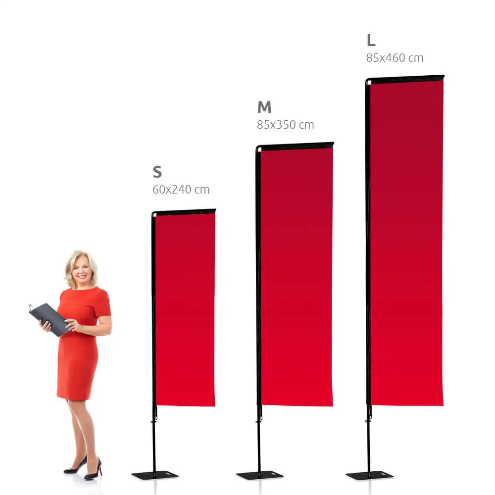 Custom Rectangle Flag 5m Watered Base Flagpole Oriflamme Beach Flag Banner with Stand and Telescopic Flagpole for Advertising