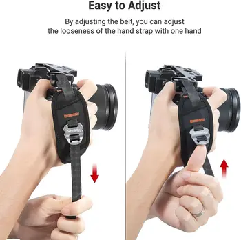 Small Rig Camera Cage Wrist Strap Universal Quick Adjustable Secure Grip Camera Cage Handle Hand Wrist Strap PAC2456 detail image