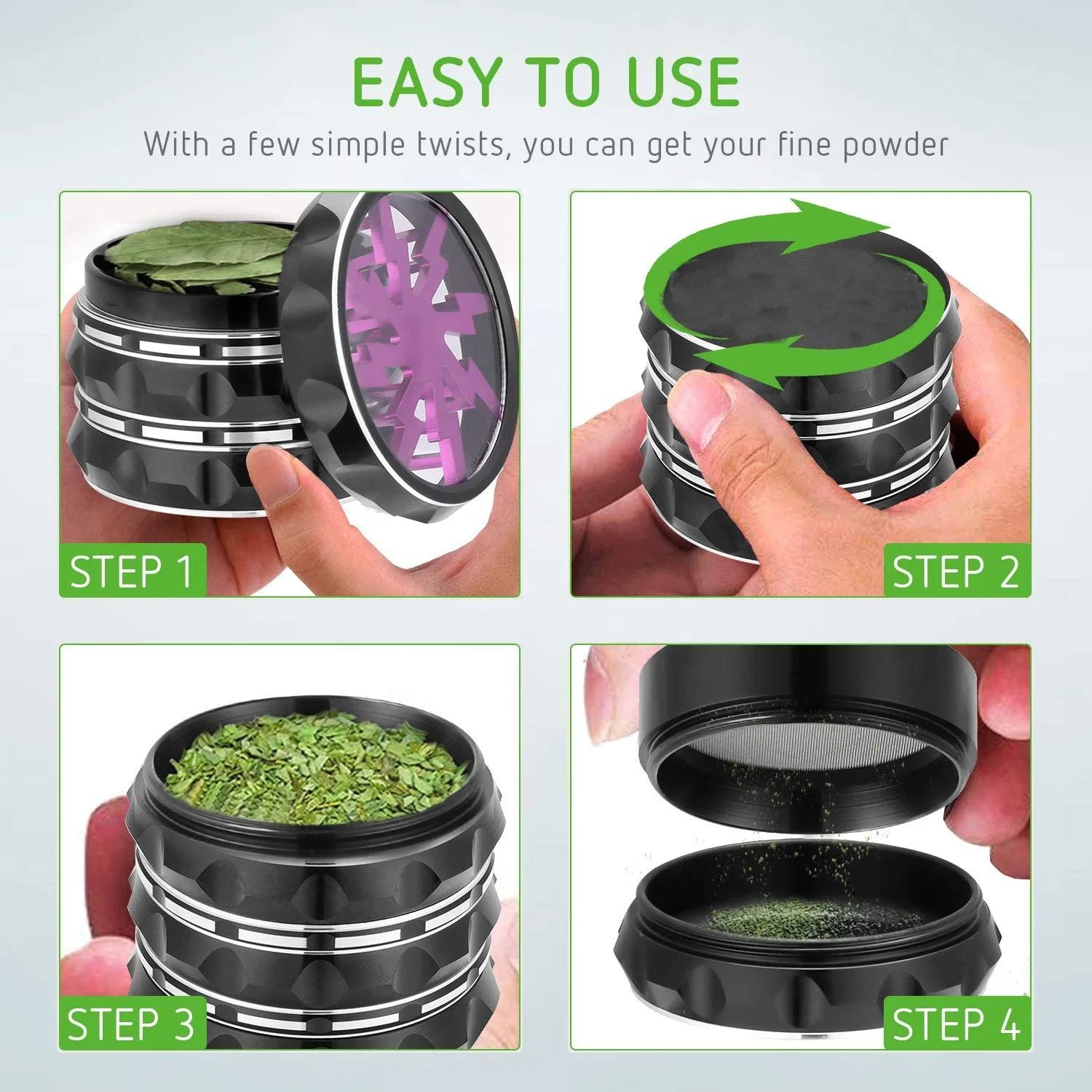 Easy to Use Different Color Available Superior 2.5 Inch Aluminium Herb Grinder