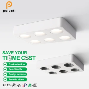 PULUOTI Square Ultra-Thin 60W Spot Light Ceiling Lamp Eye-Protection for Indoor Living Room Bedrooms Modern Led Ceiling Light