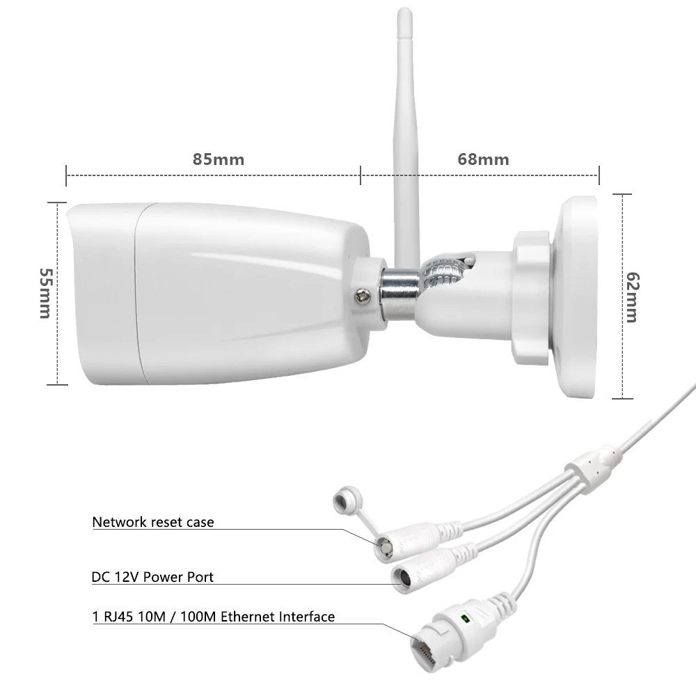 5MP Built in Mic IP66 Wireless IP CCTV Camera HD Metal Housing Indoor Outdoor  Bullet Wifi  Network Surveillance Camera
