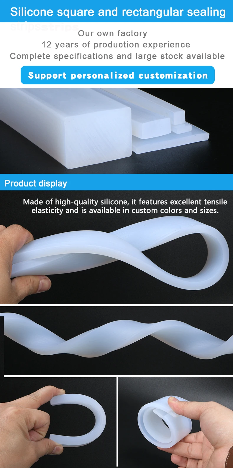 Transparent Silicone Rubber Sealing Strips 1234568mm Square ...