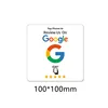 สติกเกอร์ตั้งโต๊ะรีวิว Google NFC แบบสี่เหลี่ยมจัตุรัสสีขาว ด้านหลังมีกาว