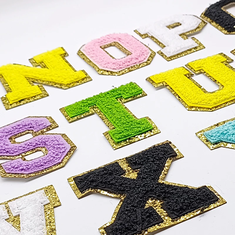 Custom Heat Transfer Alphabet Embroidery Patches No Minimum Chenille